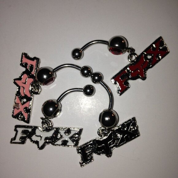 Pink Fox Dangle Belly Ring - Picture 12 of 12